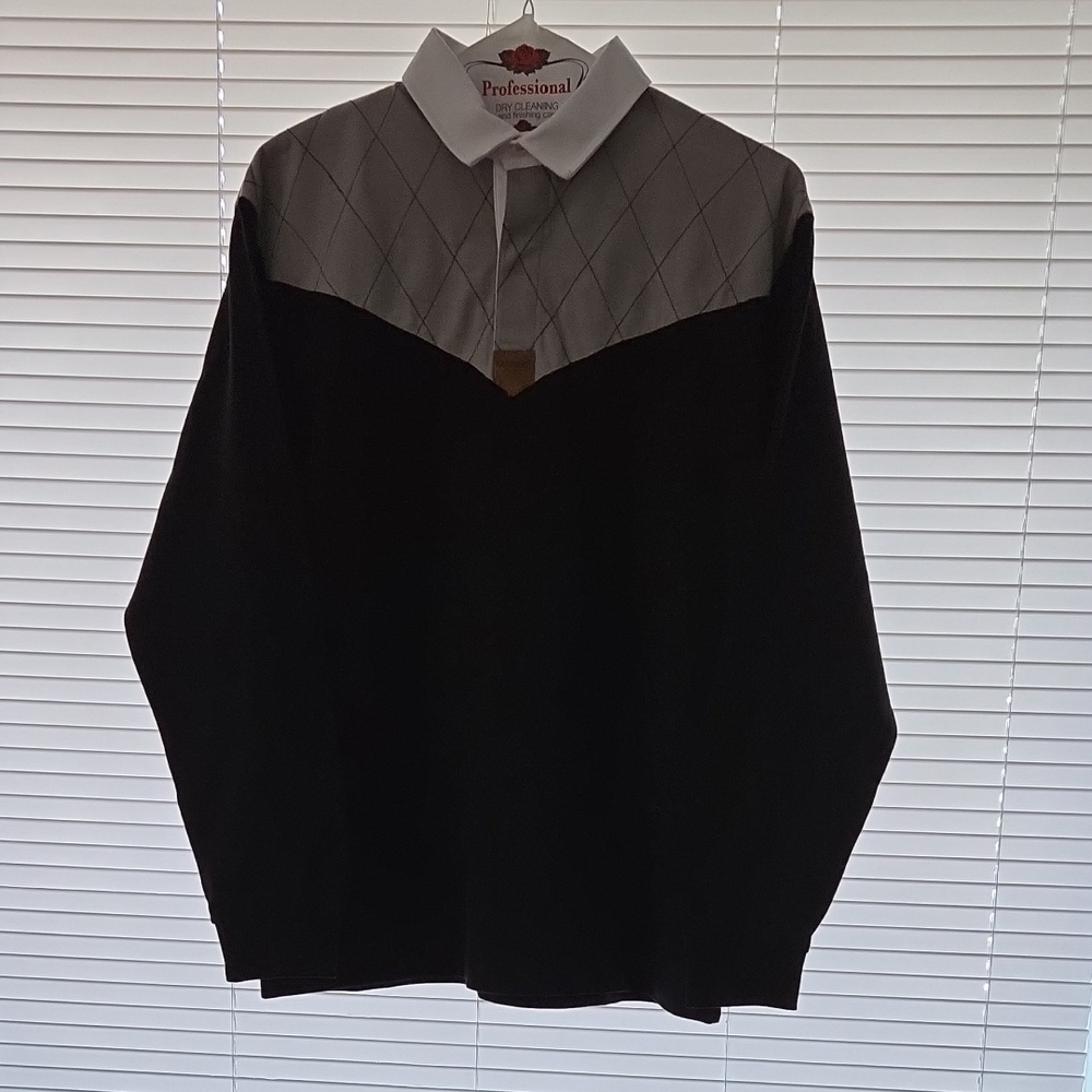 Guinness Heritage Charcoal Grey and Black Rugby Jersey Polo Shirt